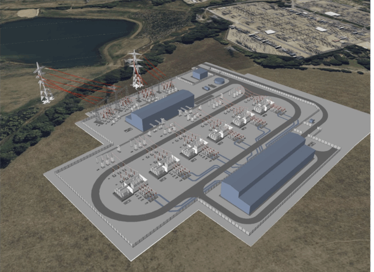 A graphic of UK substation project for Uxbridge Moor.
