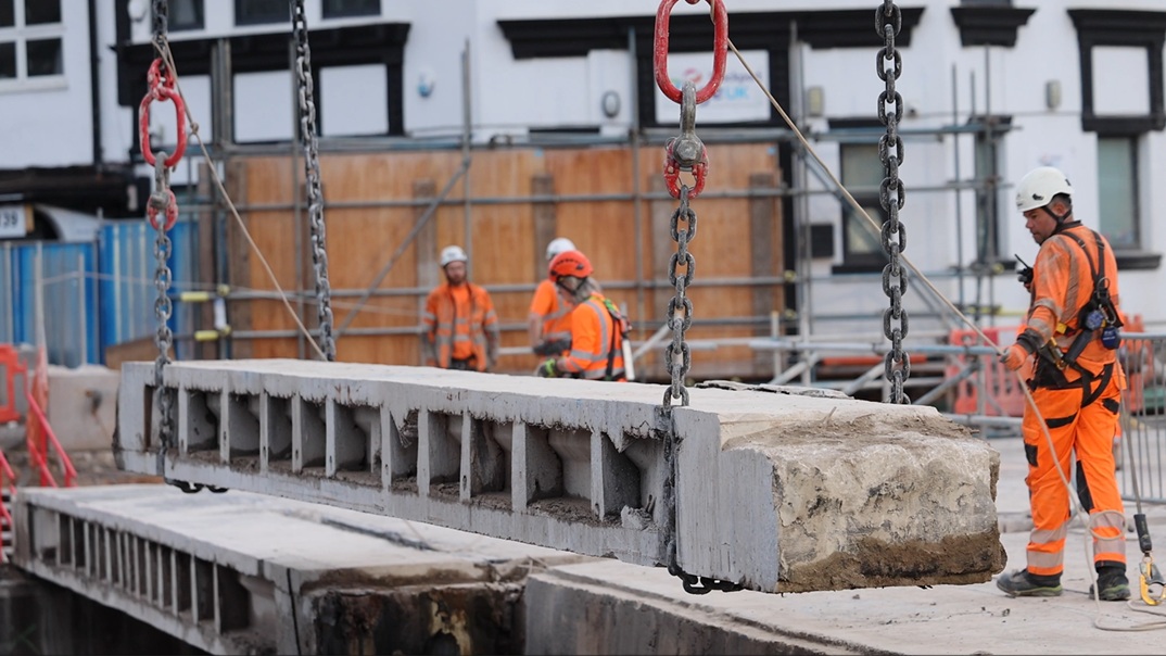 Greek Street bridge - out with the old, in with the new