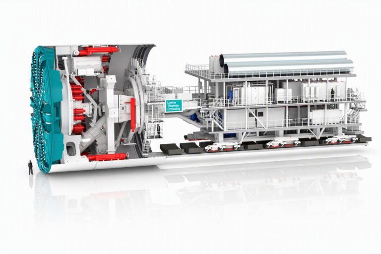 A diagram of the boring machine to be used for the Lower Thames Crossing.